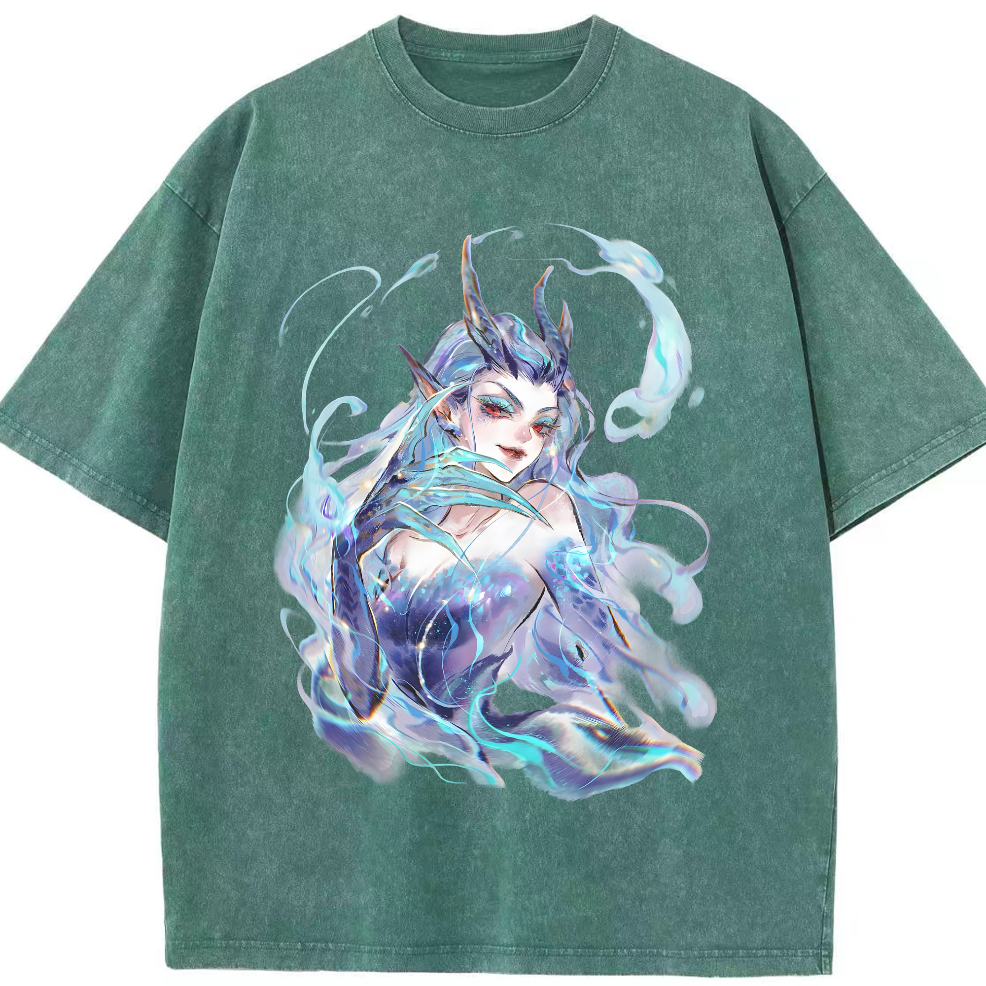 （画像用） Ne Zha 2 ナタ 魔童の大暴れ 綿100% ヴィンテージ風 半袖Tシャツ（フロントプリント）